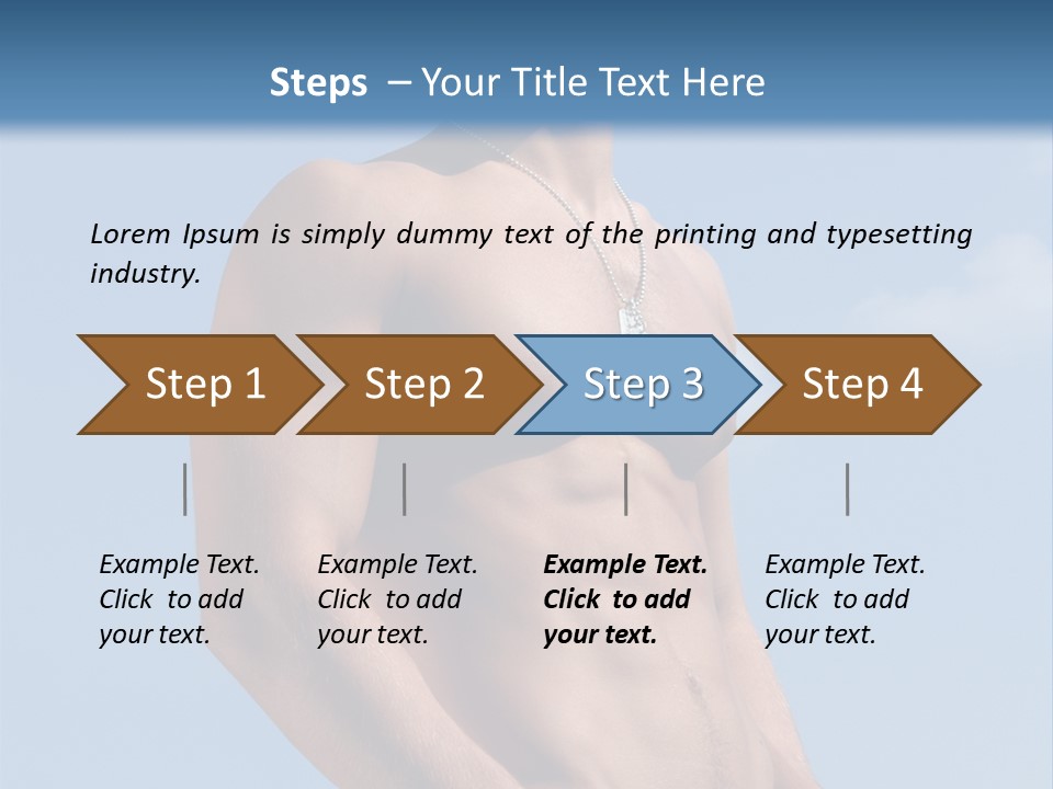 A Man With No Shirt Standing In Front Of A Blue Sky PowerPoint Template