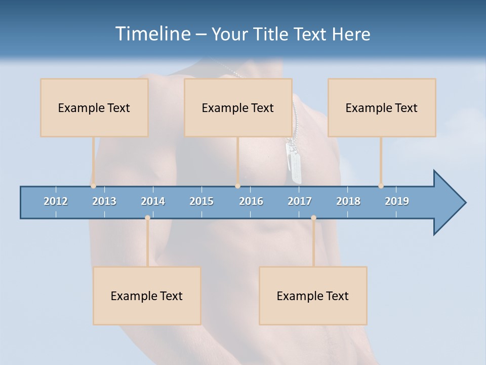 A Man With No Shirt Standing In Front Of A Blue Sky PowerPoint Template