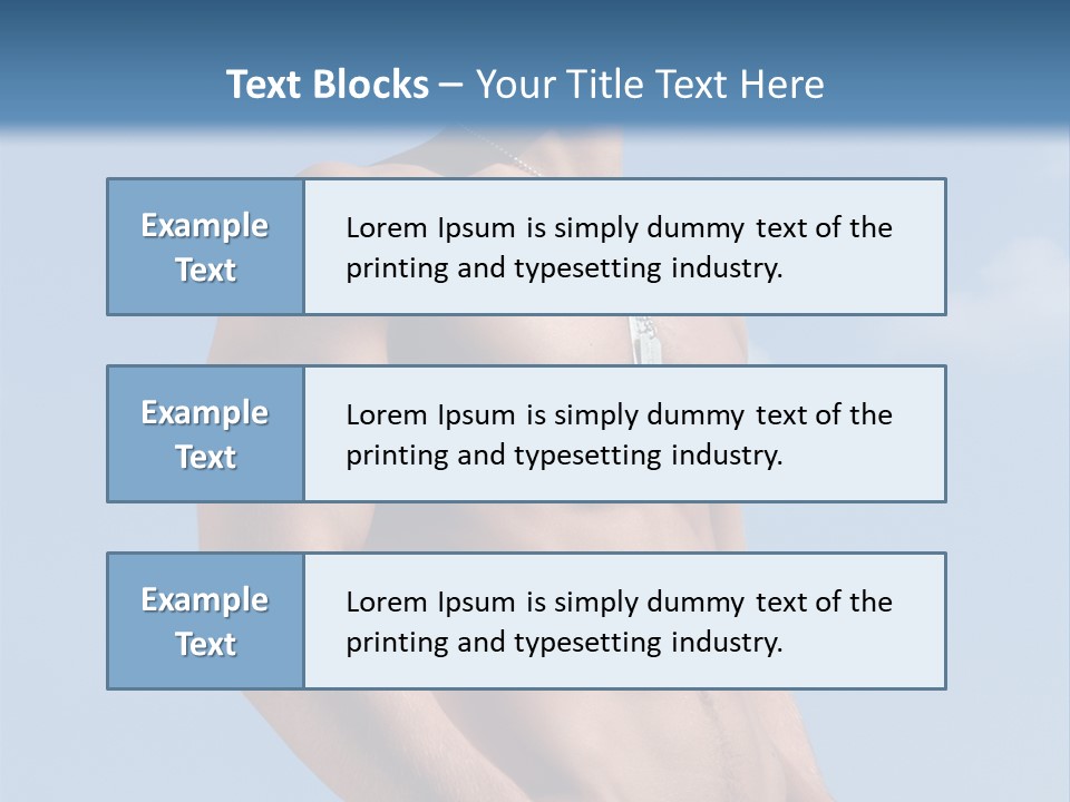 A Man With No Shirt Standing In Front Of A Blue Sky PowerPoint Template