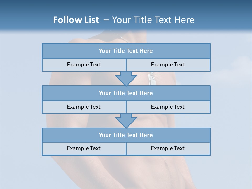 A Man With No Shirt Standing In Front Of A Blue Sky PowerPoint Template