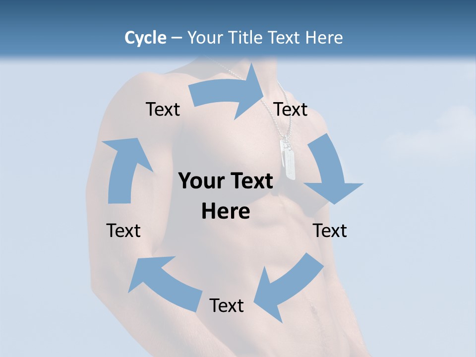 A Man With No Shirt Standing In Front Of A Blue Sky PowerPoint Template