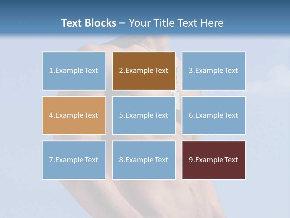 A Man With No Shirt Standing In Front Of A Blue Sky PowerPoint Template