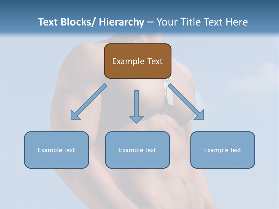 A Man With No Shirt Standing In Front Of A Blue Sky PowerPoint Template