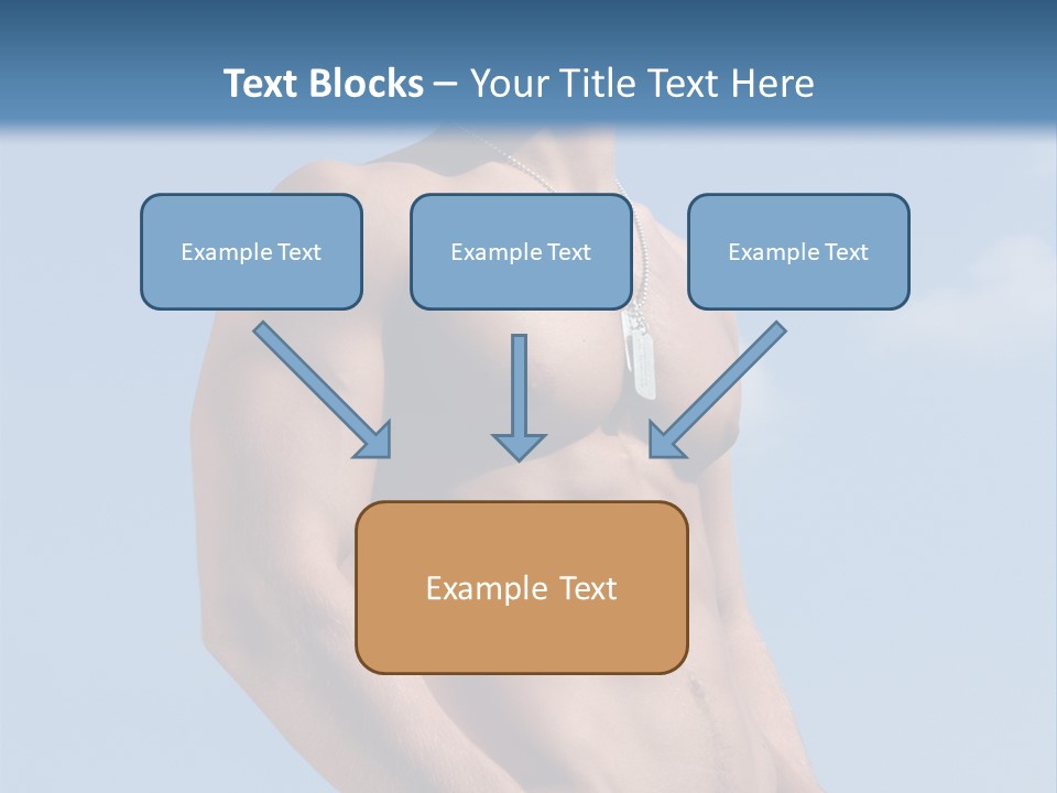 A Man With No Shirt Standing In Front Of A Blue Sky PowerPoint Template