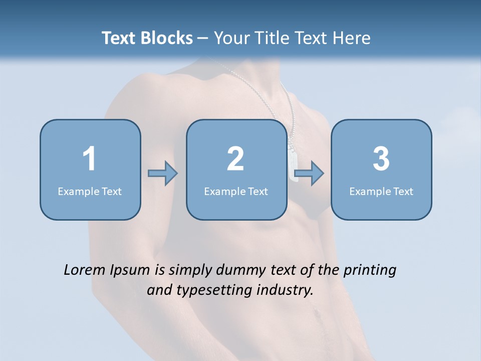 A Man With No Shirt Standing In Front Of A Blue Sky PowerPoint Template