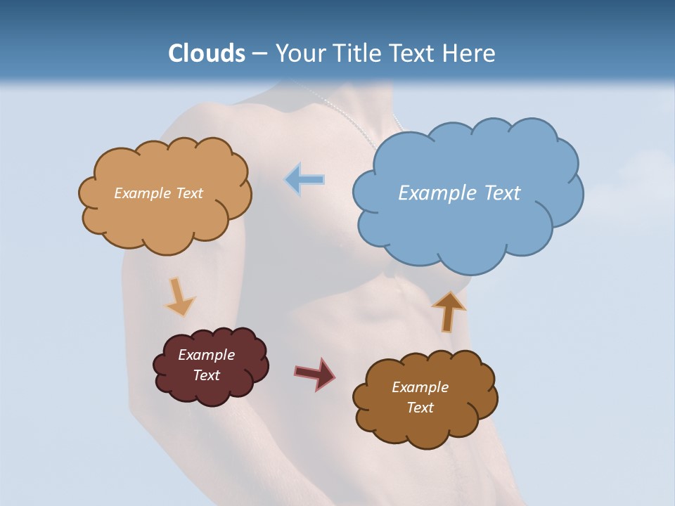 A Man With No Shirt Standing In Front Of A Blue Sky PowerPoint Template