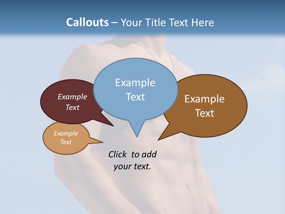 A Man With No Shirt Standing In Front Of A Blue Sky PowerPoint Template