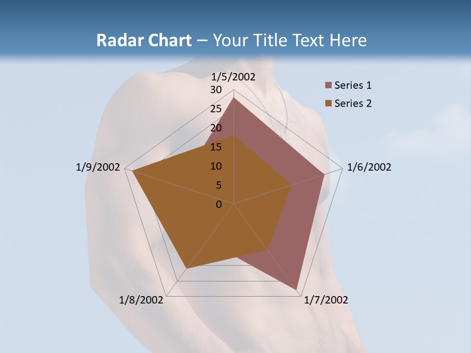A Man With No Shirt Standing In Front Of A Blue Sky PowerPoint Template