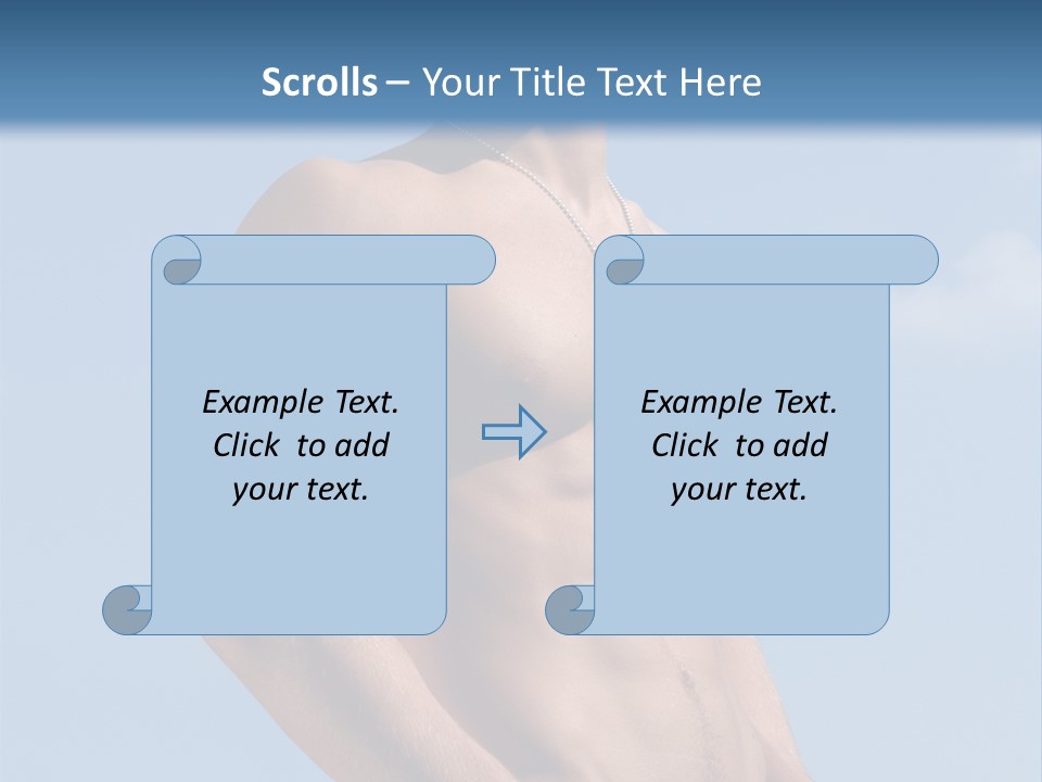 A Man With No Shirt Standing In Front Of A Blue Sky PowerPoint Template