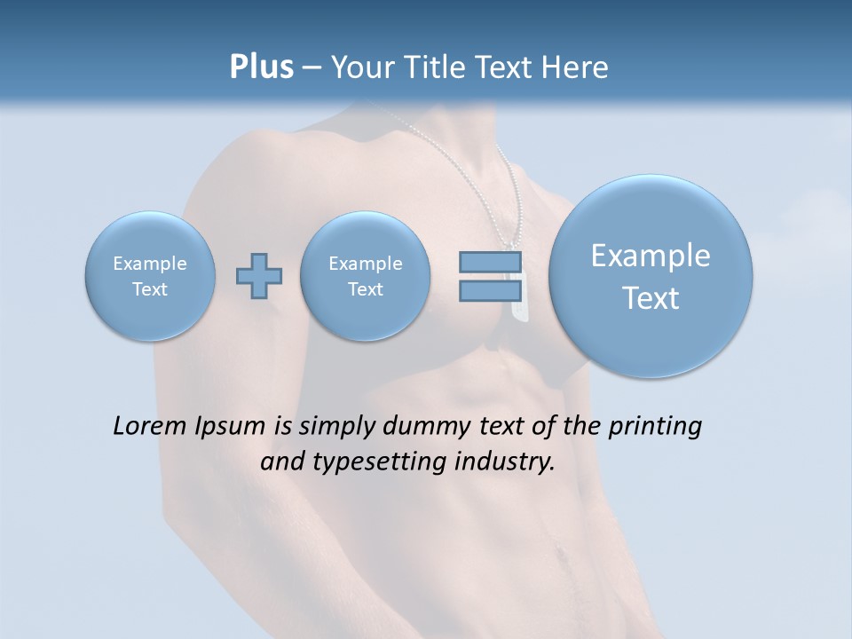 A Man With No Shirt Standing In Front Of A Blue Sky PowerPoint Template