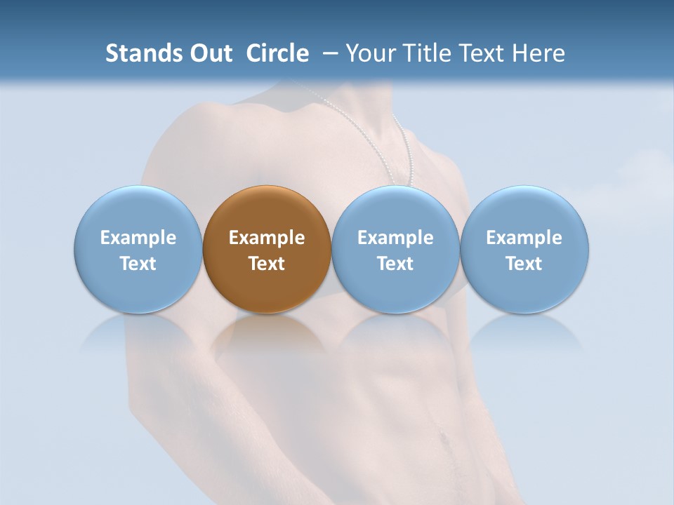 A Man With No Shirt Standing In Front Of A Blue Sky PowerPoint Template
