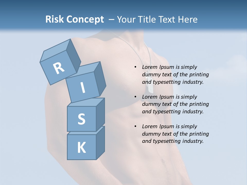 A Man With No Shirt Standing In Front Of A Blue Sky PowerPoint Template