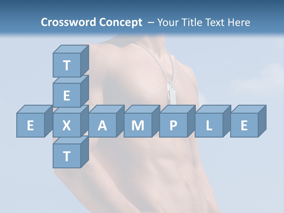 A Man With No Shirt Standing In Front Of A Blue Sky PowerPoint Template