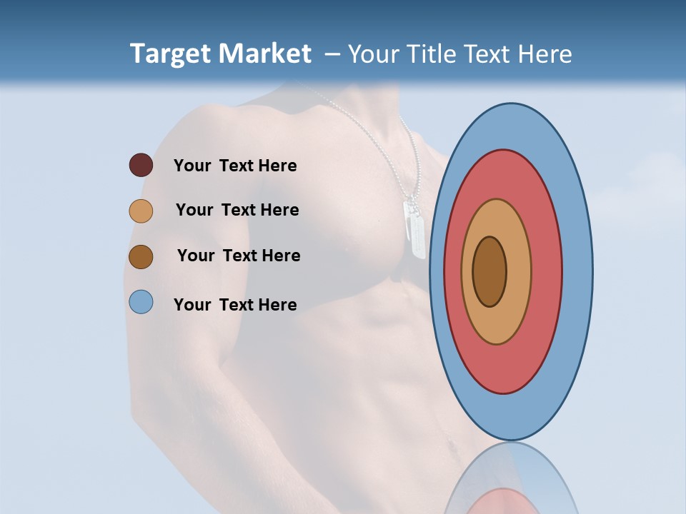 A Man With No Shirt Standing In Front Of A Blue Sky PowerPoint Template