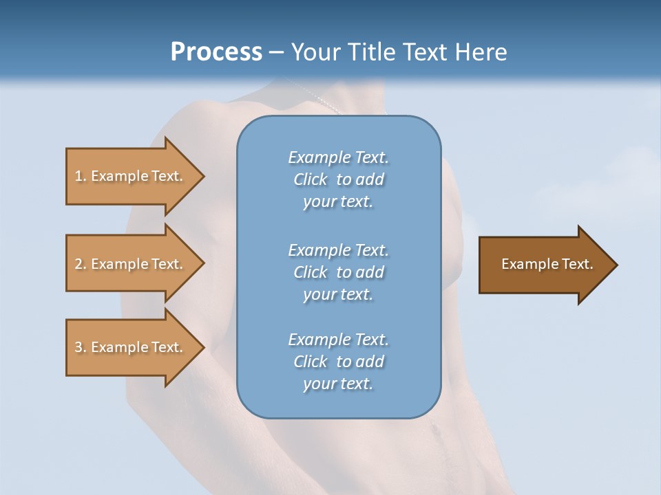 A Man With No Shirt Standing In Front Of A Blue Sky PowerPoint Template
