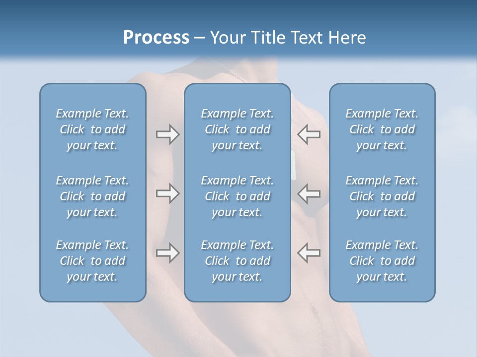 A Man With No Shirt Standing In Front Of A Blue Sky PowerPoint Template