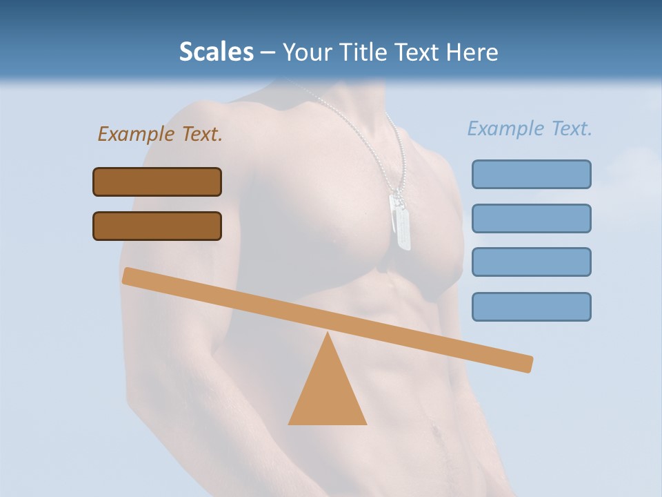 A Man With No Shirt Standing In Front Of A Blue Sky PowerPoint Template