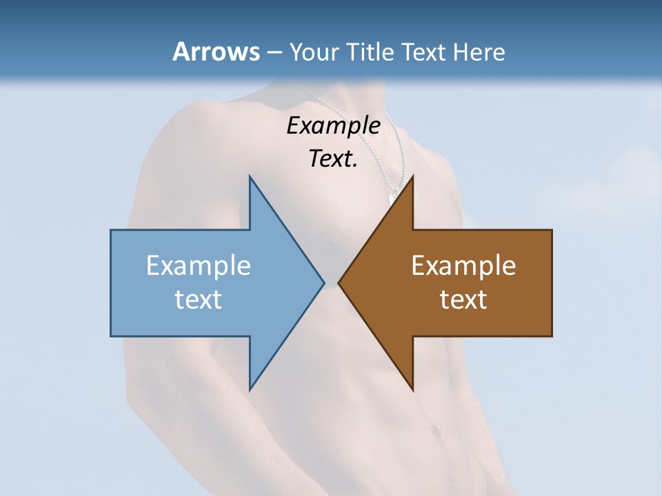 A Man With No Shirt Standing In Front Of A Blue Sky PowerPoint Template