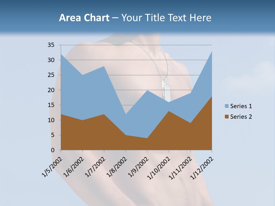 A Man With No Shirt Standing In Front Of A Blue Sky PowerPoint Template