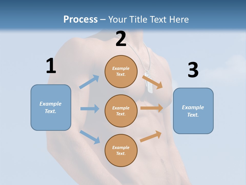 A Man With No Shirt Standing In Front Of A Blue Sky PowerPoint Template