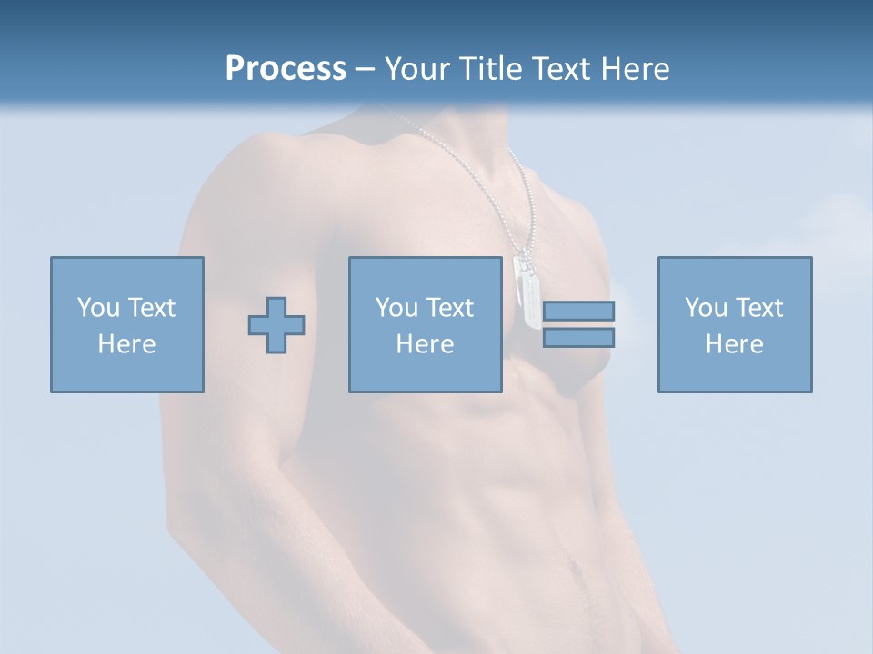 A Man With No Shirt Standing In Front Of A Blue Sky PowerPoint Template