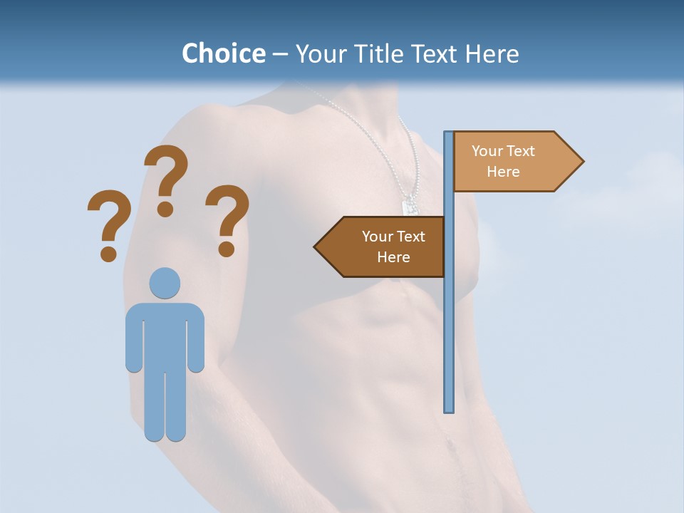 A Man With No Shirt Standing In Front Of A Blue Sky PowerPoint Template