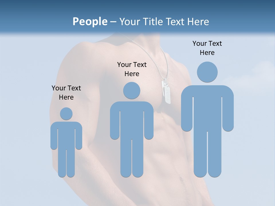 A Man With No Shirt Standing In Front Of A Blue Sky PowerPoint Template