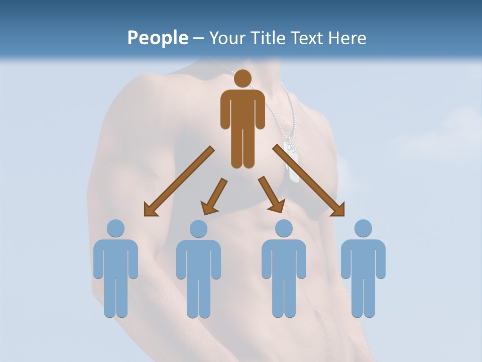 A Man With No Shirt Standing In Front Of A Blue Sky PowerPoint Template