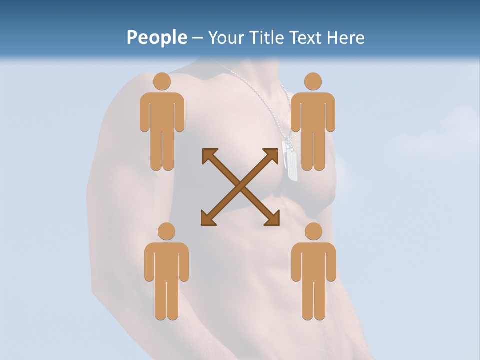 A Man With No Shirt Standing In Front Of A Blue Sky PowerPoint Template