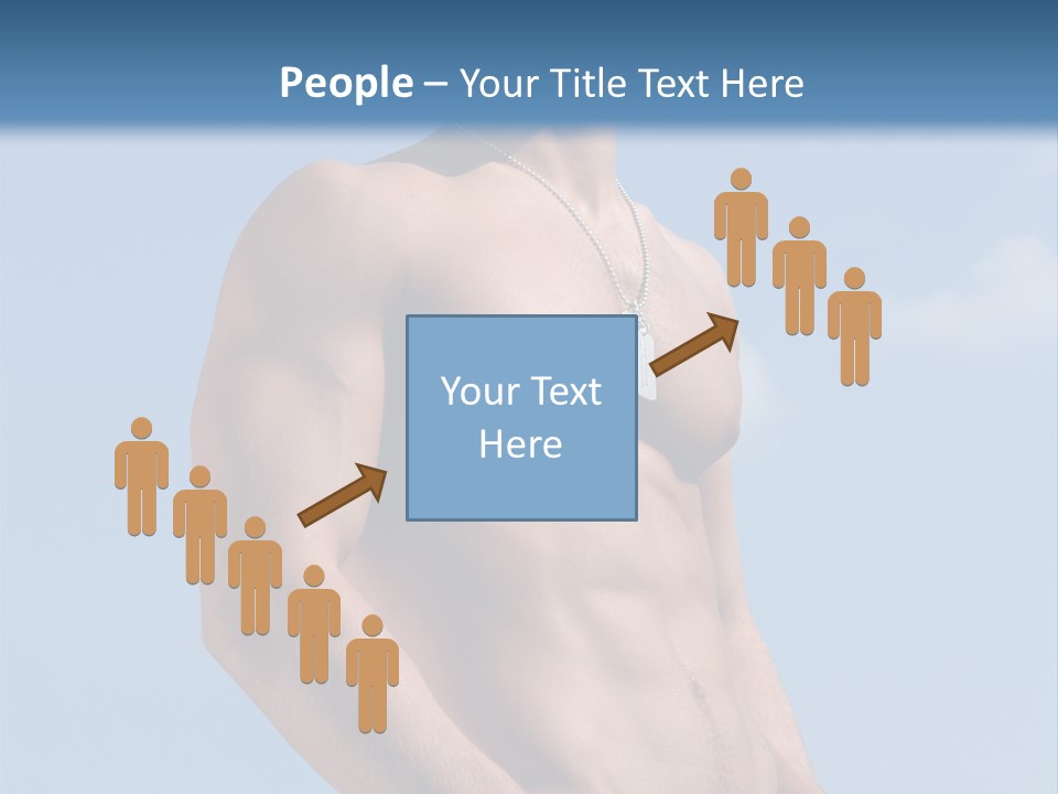 A Man With No Shirt Standing In Front Of A Blue Sky PowerPoint Template