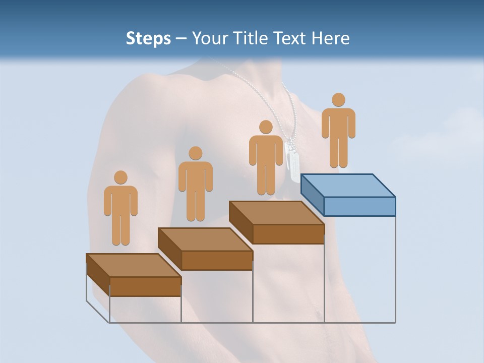 A Man With No Shirt Standing In Front Of A Blue Sky PowerPoint Template