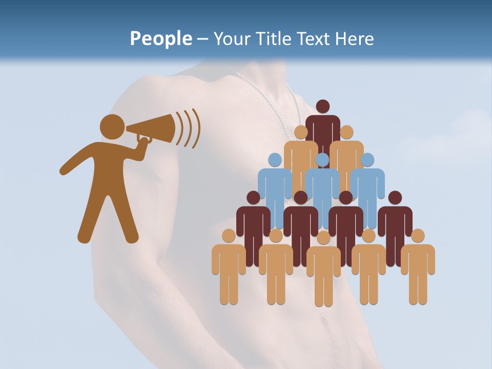 A Man With No Shirt Standing In Front Of A Blue Sky PowerPoint Template