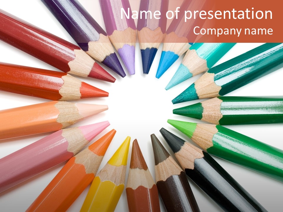 Circle Of Crayons PowerPoint Template