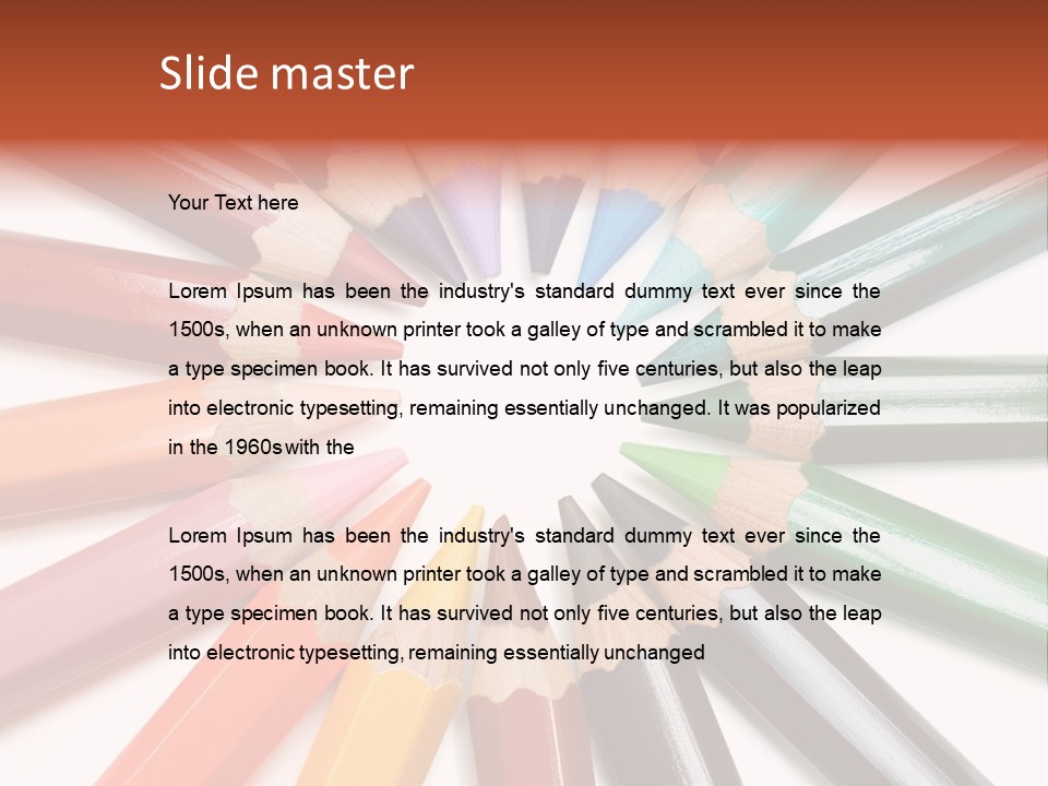 Circle Of Crayons PowerPoint Template