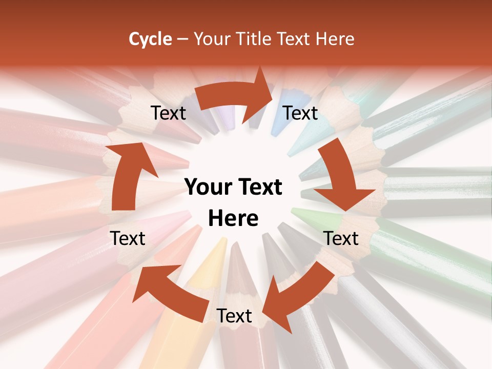 Circle Of Crayons PowerPoint Template