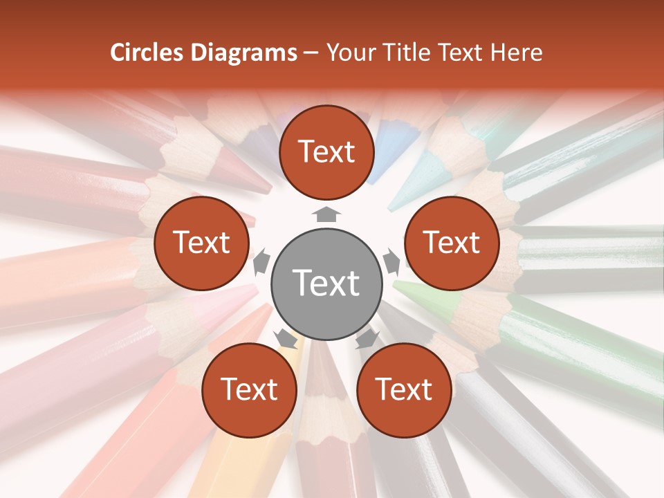 Circle Of Crayons PowerPoint Template