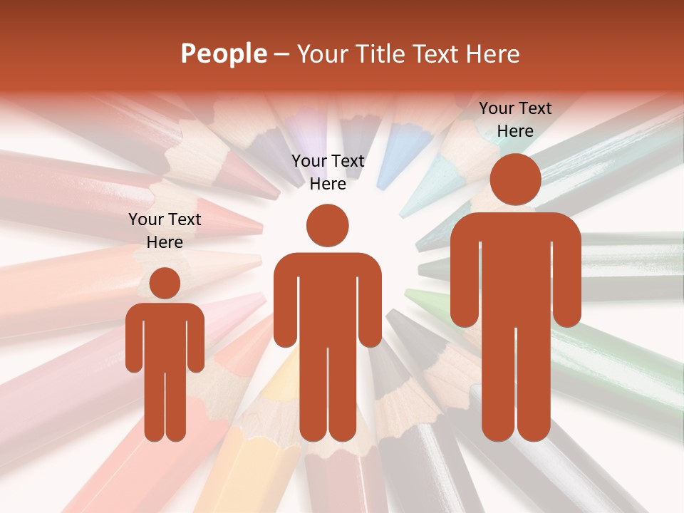 Circle Of Crayons PowerPoint Template