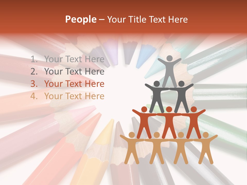 Circle Of Crayons PowerPoint Template
