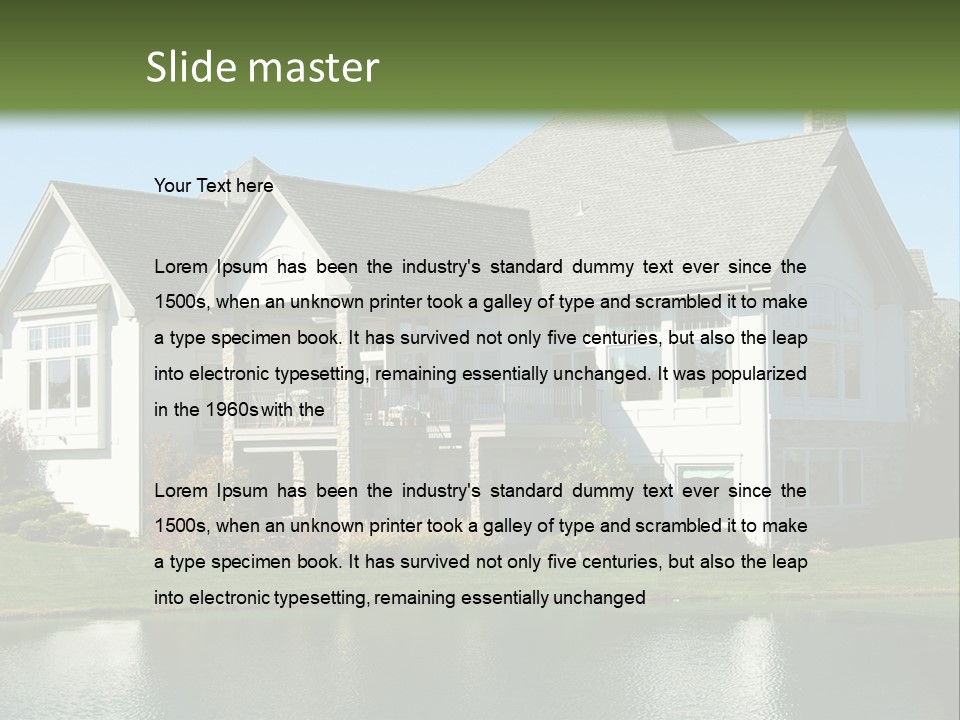 Luxury House On A Lake PowerPoint Template