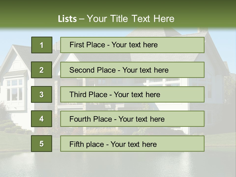 Luxury House On A Lake PowerPoint Template