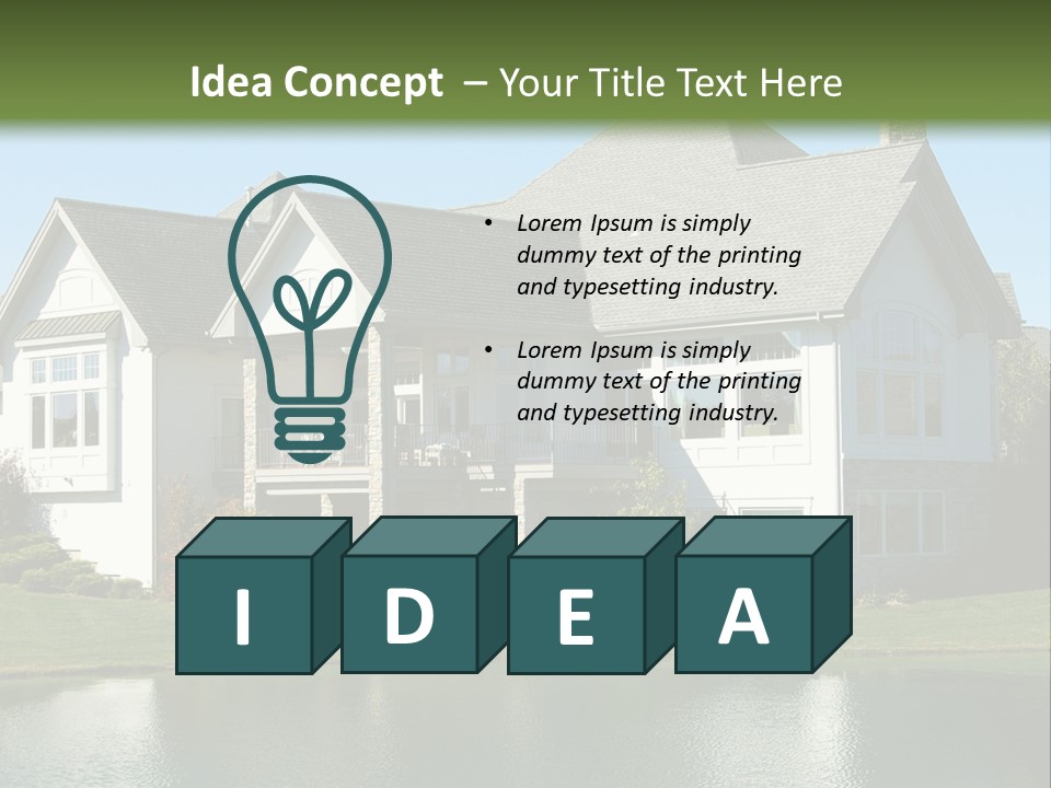 Luxury House On A Lake PowerPoint Template