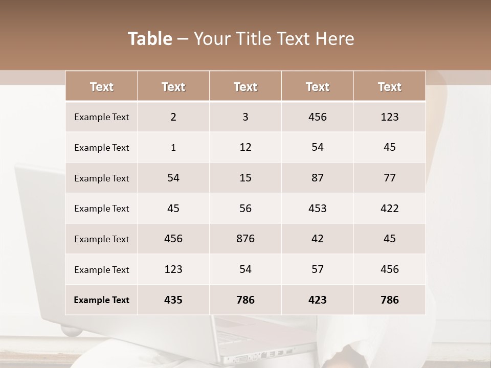 A Pretty Young Woman Sitting On Wooden Floor With Laptop And Mobile Phone PowerPoint Template