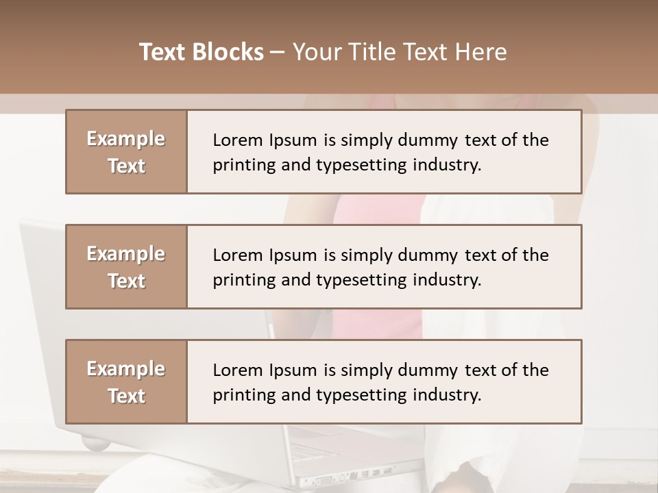 A Pretty Young Woman Sitting On Wooden Floor With Laptop And Mobile Phone PowerPoint Template