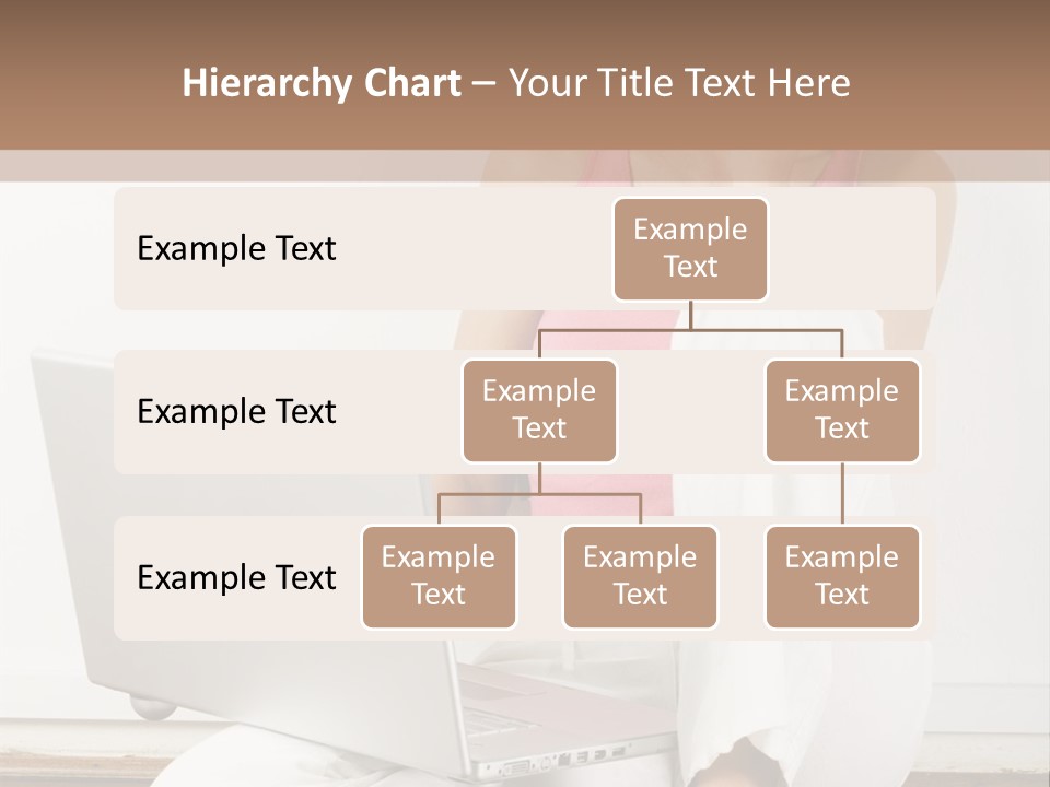 A Pretty Young Woman Sitting On Wooden Floor With Laptop And Mobile Phone PowerPoint Template