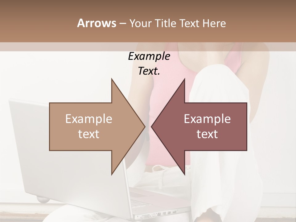 A Pretty Young Woman Sitting On Wooden Floor With Laptop And Mobile Phone PowerPoint Template