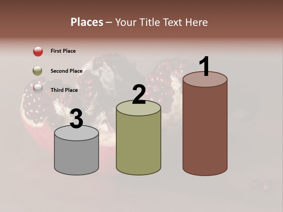 Gorgeous Broken Pomegranate In Holland's Style Laying On The Craft Paper PowerPoint Template