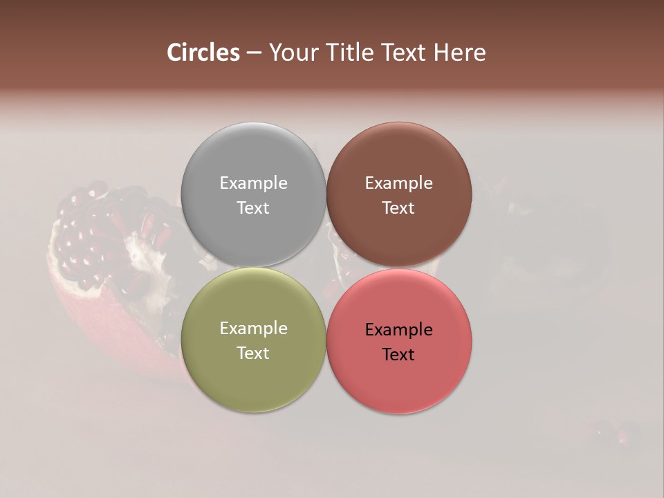 Gorgeous Broken Pomegranate In Holland's Style Laying On The Craft Paper PowerPoint Template