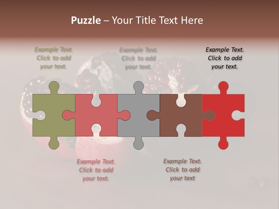 Gorgeous Broken Pomegranate In Holland's Style Laying On The Craft Paper PowerPoint Template