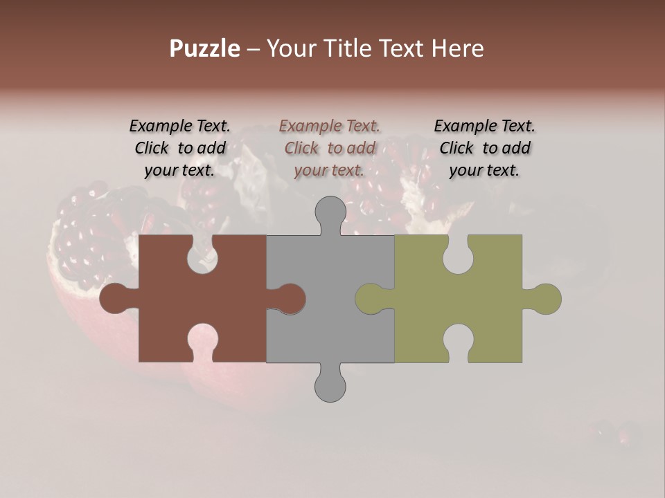 Gorgeous Broken Pomegranate In Holland's Style Laying On The Craft Paper PowerPoint Template