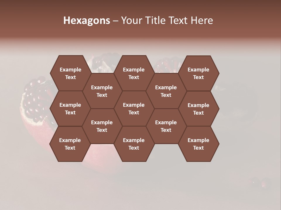 Gorgeous Broken Pomegranate In Holland's Style Laying On The Craft Paper PowerPoint Template